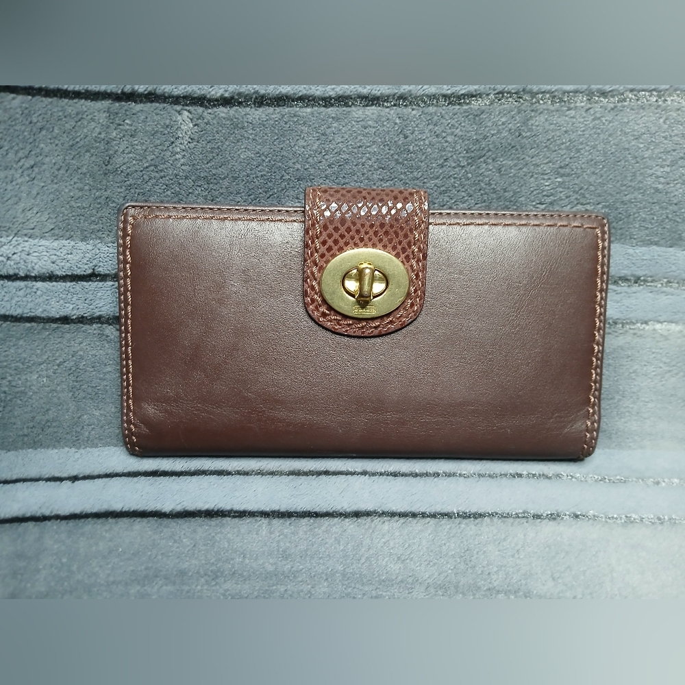 Coach turn lock wallet